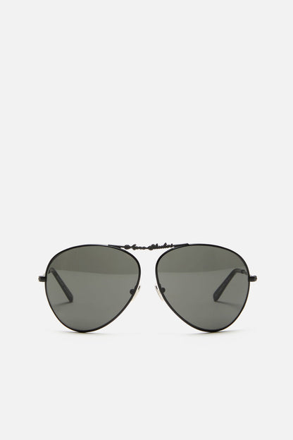Metal aviator sunglasses - Black/black