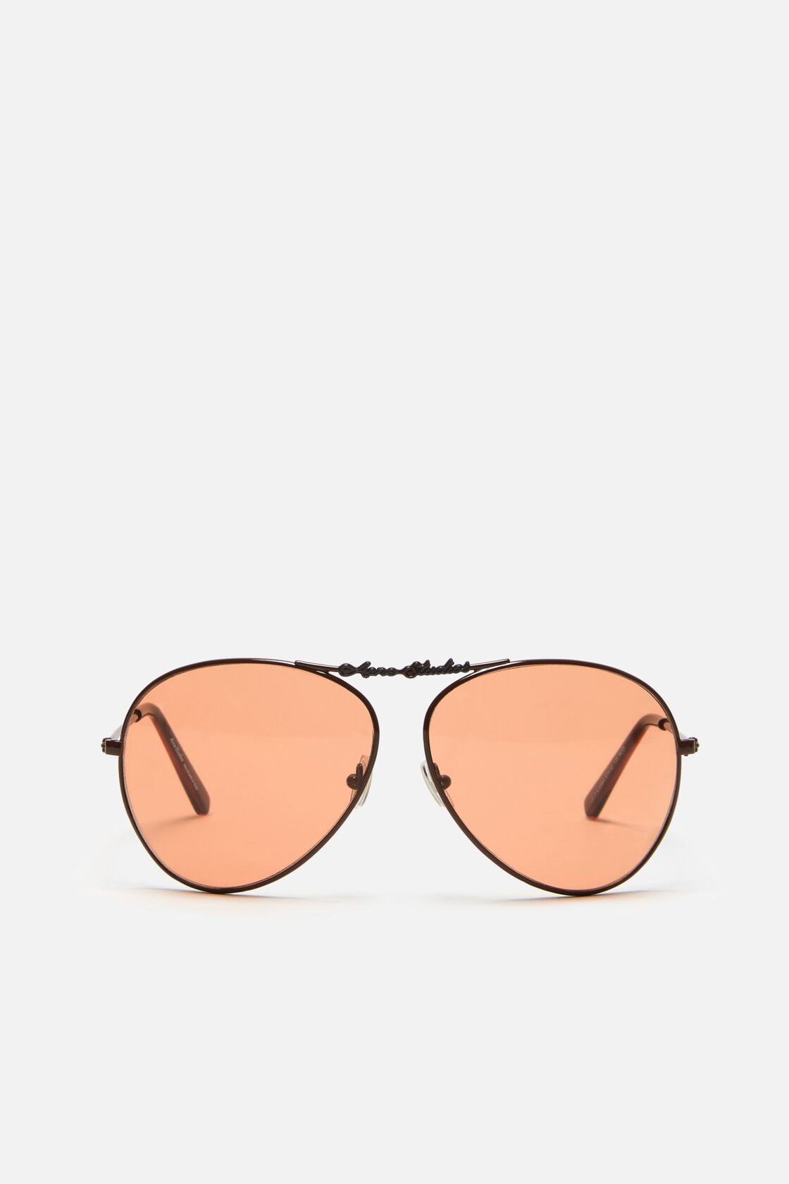 Metal aviator sunglasses - Brown/orange