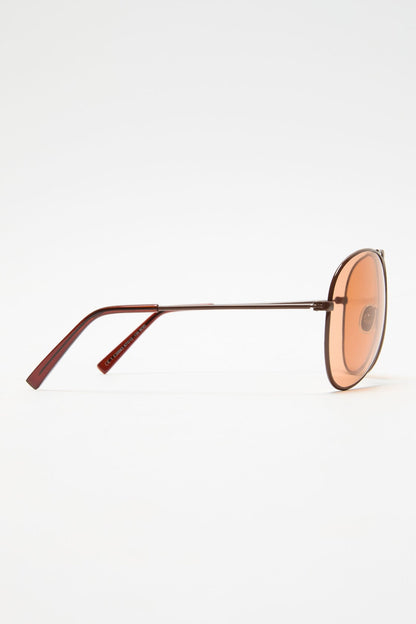 Metal aviator sunglasses - Brown/orange