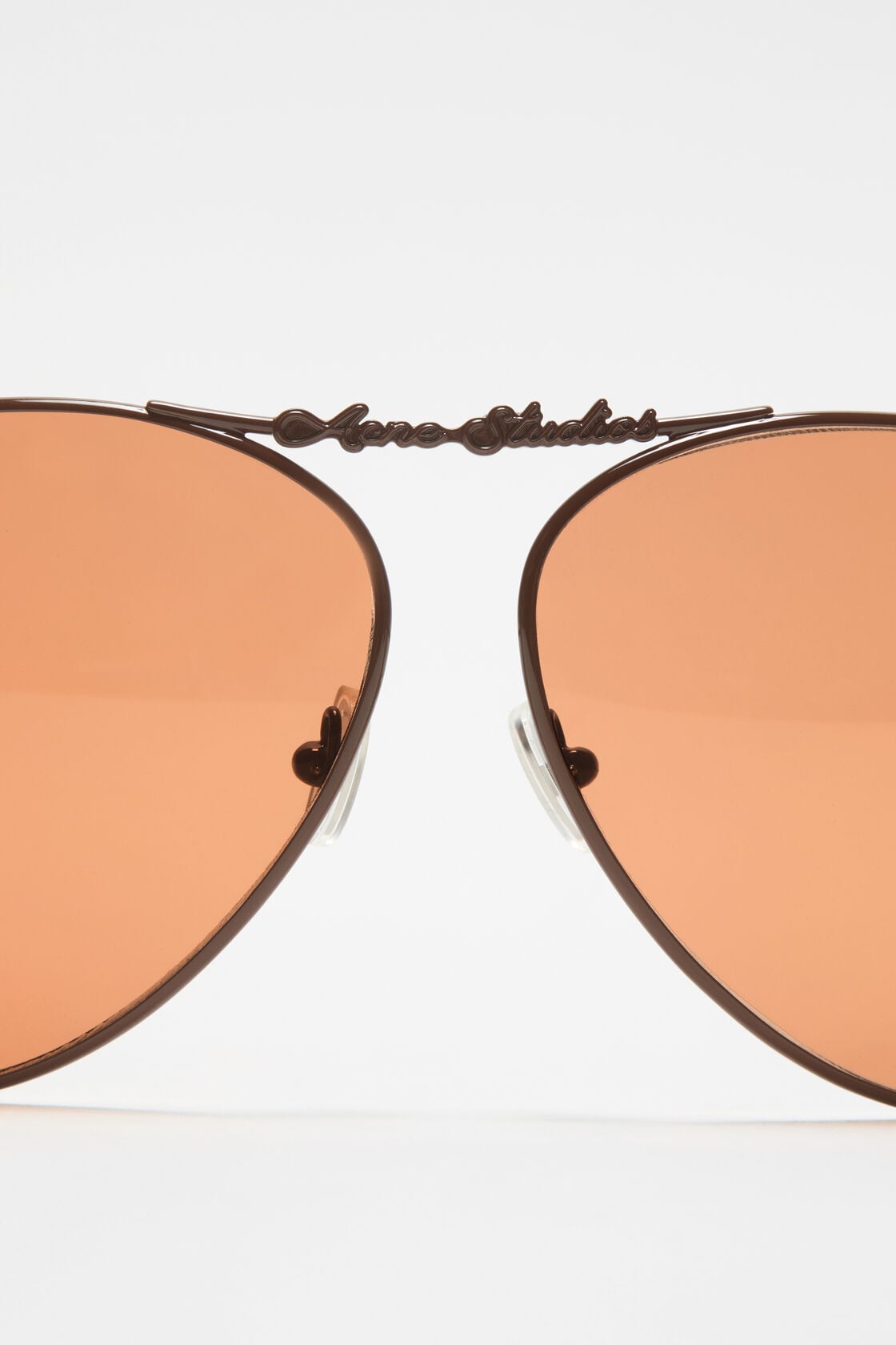 Metal aviator sunglasses - Brown/orange