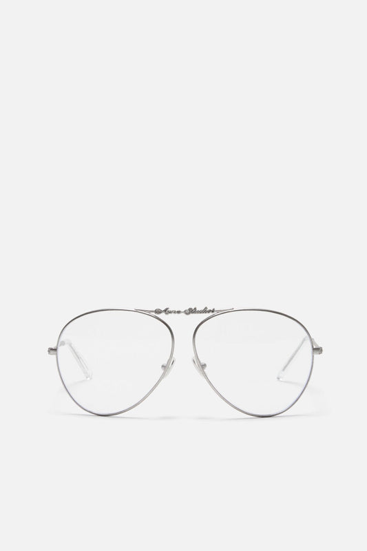 Metal aviator sunglasses - Vintage silver/transparent