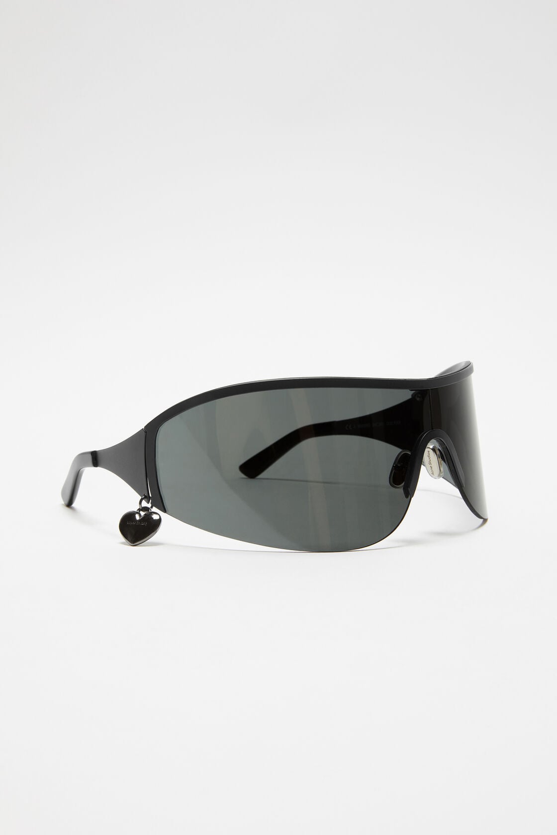 Metal shield sunglasses - Black/black