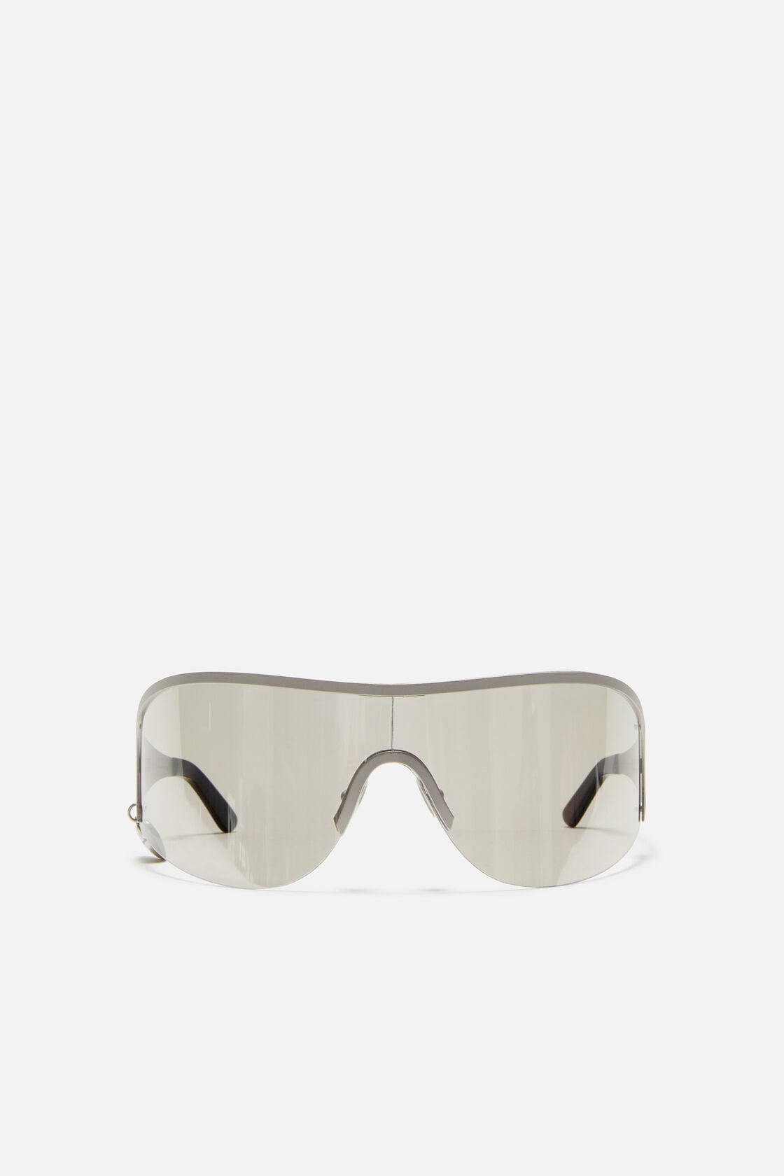 Metal shield sunglasses - Silver/transparent