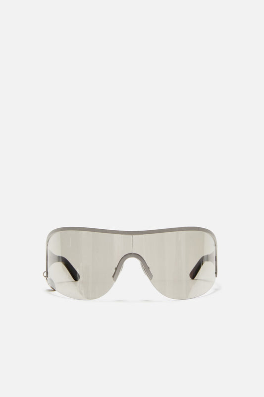 Metal shield sunglasses - Silver/transparent