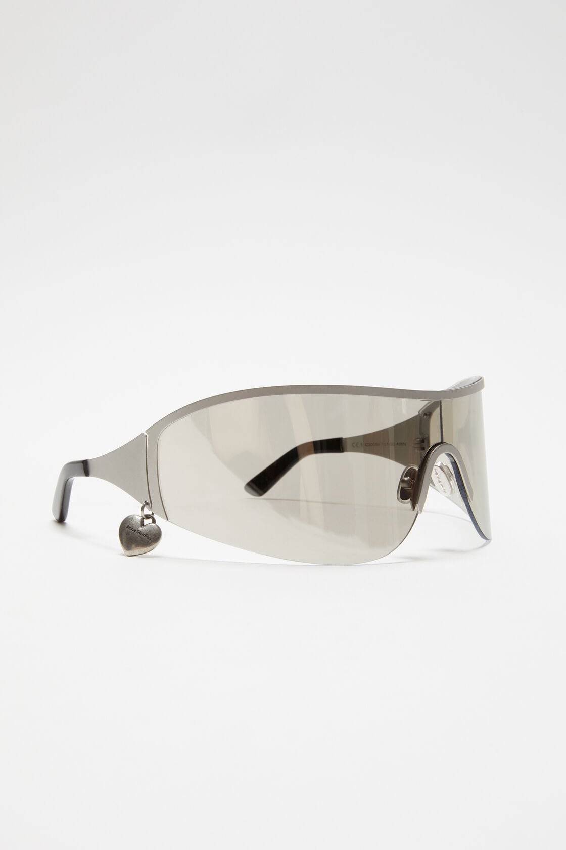 Metal shield sunglasses - Silver/transparent