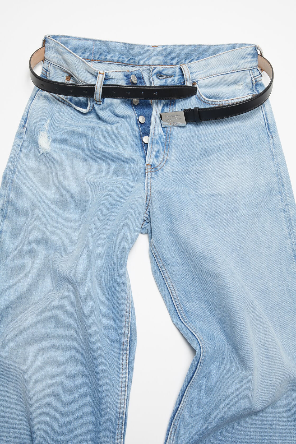 Engraved Logo leather belt - Black