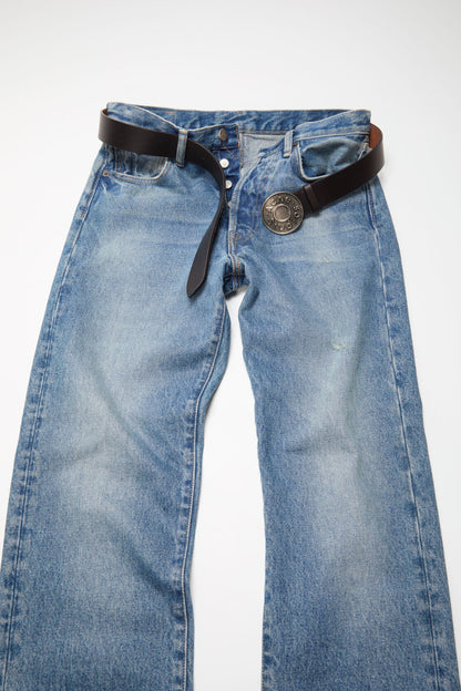Logo leather belt - Black/camel